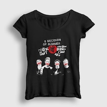 Presmono Kadın Xxxx 5 Seconds Of Summer T-shirt Siyah