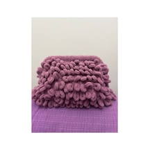 Melonndesign Puffy Çanta El Örgüsü Kol Çantası Yumoş Lila