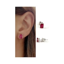 Skydiamond Red Creative Rubies 925 Ayar Gümüş Baget Küpe