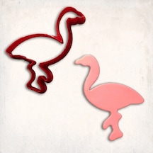 Flamingo-1 Kurabiye Kalıbı Şekillendirici Kopat KIrmızı