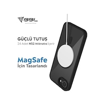İphone İçin Kılıf Kamera Korumalı Magsafe Wireless Şarj Özellikli Şeffaf Renkli Kılıf İphone 16e Siyah 50 x 22