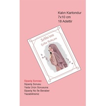 Gelin Bohçası Kartları, Tesettürlü Gelin Çeyiz Bohça Kartı 18 Ad