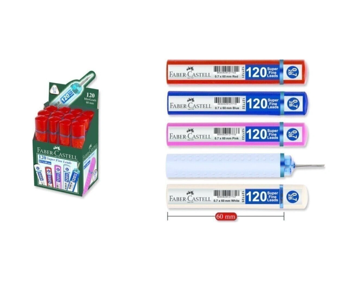 Grip Min 0.7 2b 60mm, 120 Li Eko Set 1adet Tek Renk