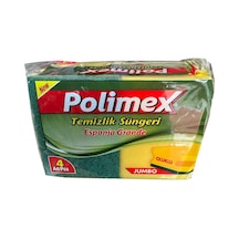 Polimex Endüstriyel Büyük Boy Oluklu Bulaşık Süngeri 4'lü 4.5 x 9 x 12 CM