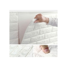 Ukab Dekor 70x38 Cm 0,27m² Silinebilir Beyaz Kendinden Yapışkanlı 3d Esnek Duvar Kağıdı Paneli Beyaz 70 X 77