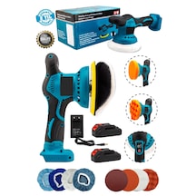 Moonshop PM006 Çift Akülü Orbital 58V Lityum 2X Batarya 6 Devir Ayarlı Detay Pasta Cila Zımpara Polisaj Makinesi