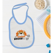 Bk Kids Roar Tasarımlı Mavi Bebek Mama Önlüğü Mavi