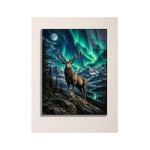 Kuzey Işıkları Geyik Metal Tablo - Dekoratif Duvar Tablosu 29 X 41 Cm Çok Renkli - 929733095 Çok Renkli - 929733095 Çok Renkli