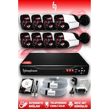 Bayicam 8 Kameralı Panda 8 Dış Kamera Set 320 GB HDD Full HD Gece Görüşlü Güvenlik Kamerası Sistemi