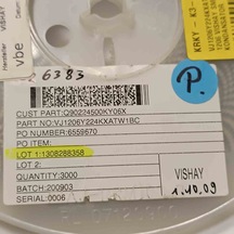 Vj1206y224kxatw1bc 220nf 50v 1206 Smd Seramik Kondansatör 200 Adet