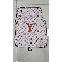 Lv Beyaz Kırmızı Desenli Desen Kaymaz Taban Dekoratif Oto Halı Paspas Üniversal Yıkanabilir Her Arac