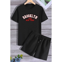 Uyguntarz Brooklyn Şort T-shirt Eşofman Takımı Siyah