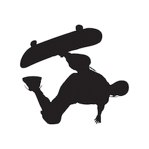 Folyo Sticker Kaykaycı 200cm Uzunluk Siyah