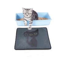Pvc Kedi Kedi Kumu Paspası 40x60 cm  Kedi Tuvalet Önü Paspası Kedi Kumu Elekli Tuvalet Önü