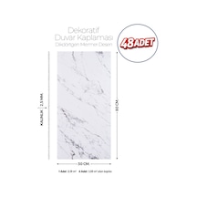 30x60 Cm Kendinden Yapışkanlı Duvar,banyo,tezgah Arası Mermer Desen-48 Adet 30 X 60 Cm