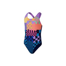 Speedo Digital Placement Splashback Kız Çocuk Yüzücü Mayosu Çok Renkli