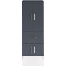 Hyperion Dolap 3 Raflı Tek Çekmeceli 4 Kapaklı 60x44x163 Antr... Antrasit