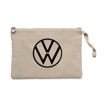 Volkswagen New Black Logo Krem Clutch Astarlı Cüzdan / El Çantası