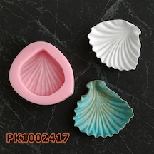 Pk1002417 - Silikon Kalıp Mum Kalıbı Deniz Kabuğu Yelpaze Form Sunumluk Renksiz