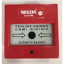 Selda Yangın İhbar İkaz Alarm Butonu (Kare) 220 Volt