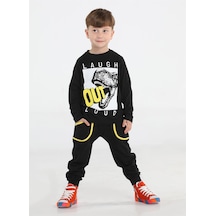 Out Dino Siyah Baggy Pantolon + T-shirt Takım-siyah Siyah