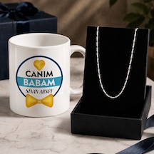 Bk Gift Kişiye Özel Babalar Günü Tasarımlı Beyaz Kupa & Yaprak Model Zincir Kolye -11, Babalar Günü Hediyesi Gümüş Bk Gift Kişiye Özel Babalar Günü Tasarımlı Beyaz Kupa & Yaprak Model Zincir Kolye -11, Babalar Günü Hediyesi Gümüş