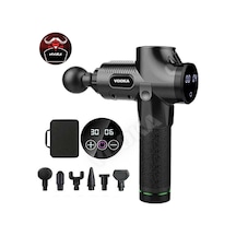 Profesyonel Masaj Tabancası 6 Başlıklı Lcd Ekranlı Şarjlı Güçlü Speed Masaj Cihazı Çantalı Karışık