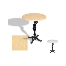 Çipa 1003 Döküm Ayak Yuvarlak Masa Çap 70cm - Werzalit, Wermodin Ve Allzalit Tabla - Akçaağaç Çok Renkli