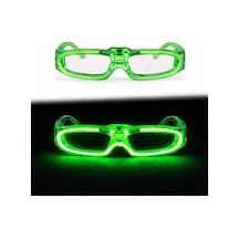 Mey İthalat Yeşil Led Işıklı Parti Gözlüğü 3 Modlu - Glow & Gece Eğlence Gözlüğü
