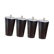 Suntek Magideal 4 Adet Koni Şekli Okaliptüs Masif Ahşap Mobilya 10 CM Siyah