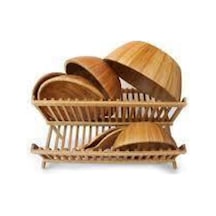 Bambu 2 Katlı Tabaklık Bardaklık Tezgah Üstü Bulaşıklık Bambu Kahverengi Diğer