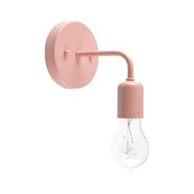 Riolight Vintage,rustik,retro,modern Pembe 1xe27 Duylu Metal Duvar Aplik Pembe