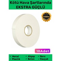 Extra Güçlü Uzun Ömürlü Kuvvetli Yapışkan Kolay Uygulanır İz Bırakmaz Çift Taraf Köpük Bant 10 Adet