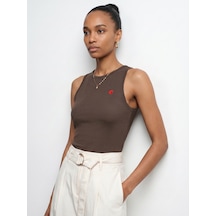 Dilvin 21259 Bisiklet Yaka Top-koyu Kahve