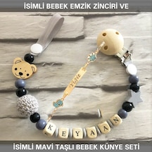 Sahi Aksesuar İsimli Bebek Emzik Zinciri Ve İsimli Bebek Künye Seti Bezyı657 Çok Renkli