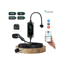 Coswatt Taşınabilir EV Şarj Cihazı CS-P1-16A / 3.5kW / 8m / Türkçe / 220V AC / Tip-2 / 2x16A Ev Tipi Fiş / Çanta
