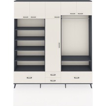 Arges Dolap 18 Raflı 4 Çekmeceli Tek Askılı 220x30x243 Antrasit-aytaşı/aytaşı Aytası/aytası Arges Dolap 18 Raflı 4 Çekmeceli Tek Askılı 220x30x243 Antrasit-aytaşı/aytaşı Aytası/aytası