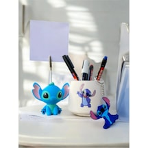 Tabaklı Stitch Sevimli Koala Fotoğraf Not Tutacağı-kalemlik-anahtarlık Seti Hediyelik Tutucu Çok Renkli