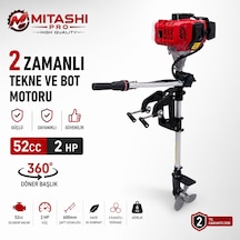 Mitashi Pro Mts24 2 Zamanlı Benzinli Tekne Motoru 360 Döner Başlık Hafif Ve Güçlü Dıştan Takma Bot Motoru