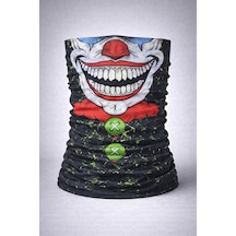 Mey İthalat Joker Yüz Baskılı Baf Bandana - Çok Amaçlı Boyunluk Bandana 2 No Siyah