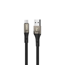 Sunix SC-122 3.0 A USB-A Type-C Örgülü Data Ve Şarj Kablosu Siyah 1 M