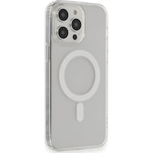 Newface Apple Uyumlu iPhone 14 Pro Max Kılıf Matte Şeffaf Magneticsafe - Şeffaf Şeffaf
