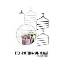 3 Adet Pantolon Etek Şal Askısı