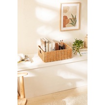 Ocean Home Textile Yıkanabilir Bej Pp Rattan Sepet 39 X 29 X 13 Cm