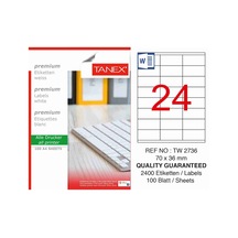 Tanex Tw-2736 70X36 MM Laser Etiket 100 Ad.
