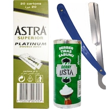 Astra Jilet 100'lü + Derby Tıraş Sabunu 75 G + Ali Bıyıklı Ustura