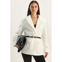 Kadın Cep Detaylı Astarlı Kemerli Peluş Dokulu Blazer Ceket 2761 60281110 - Beyaz Kadın Cep Detaylı Astarlı Kemerli Peluş Dokulu Blazer Ceket 2761 60281110 - Beyaz