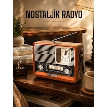 Ahşap Görünümlü Retro Bluetooth Radyo Usb,aux Ve Sd Kart Girişli - Bayi Depom