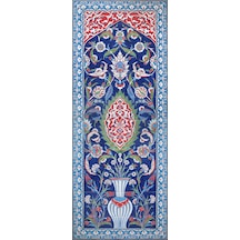 Armada Çini 80x200 Cm Ed 643 Zeminli Saksı Desenli El Dekoru Çini Pano