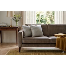 Faralya Life Çizgili Kırlent Kılıfı 2 Li 45x45 Cm Dekoratif Koltuk Yastık Kılıfı Modern Salon Dekoru Siyah Çizgili